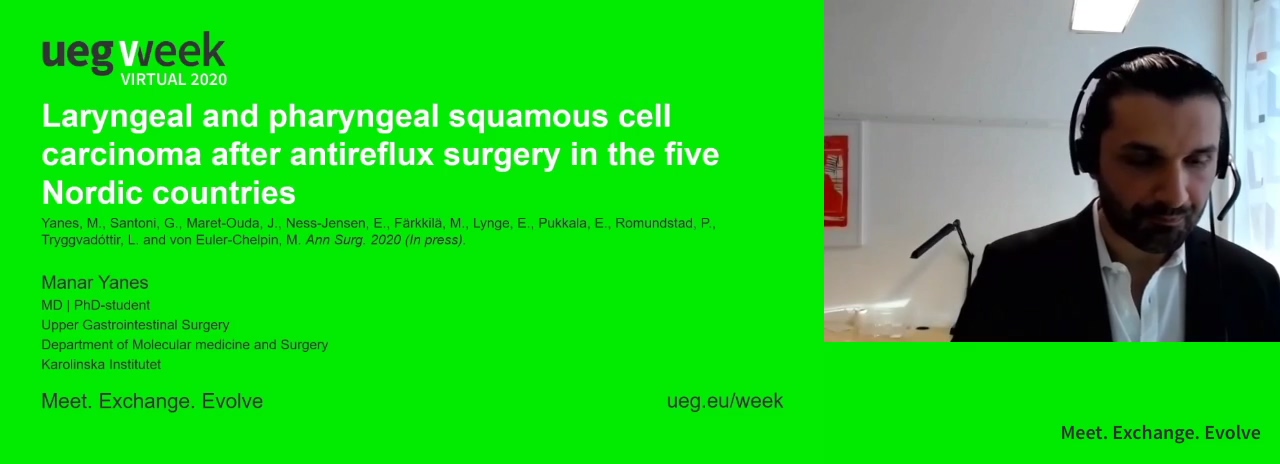LARYNGEAL AND PHARYNGEAL SQUAMOUS CELL CARCINOMA AFTER ANTIREFLUX SURGERY IN THE FIVE NORDIC COUNTRIES