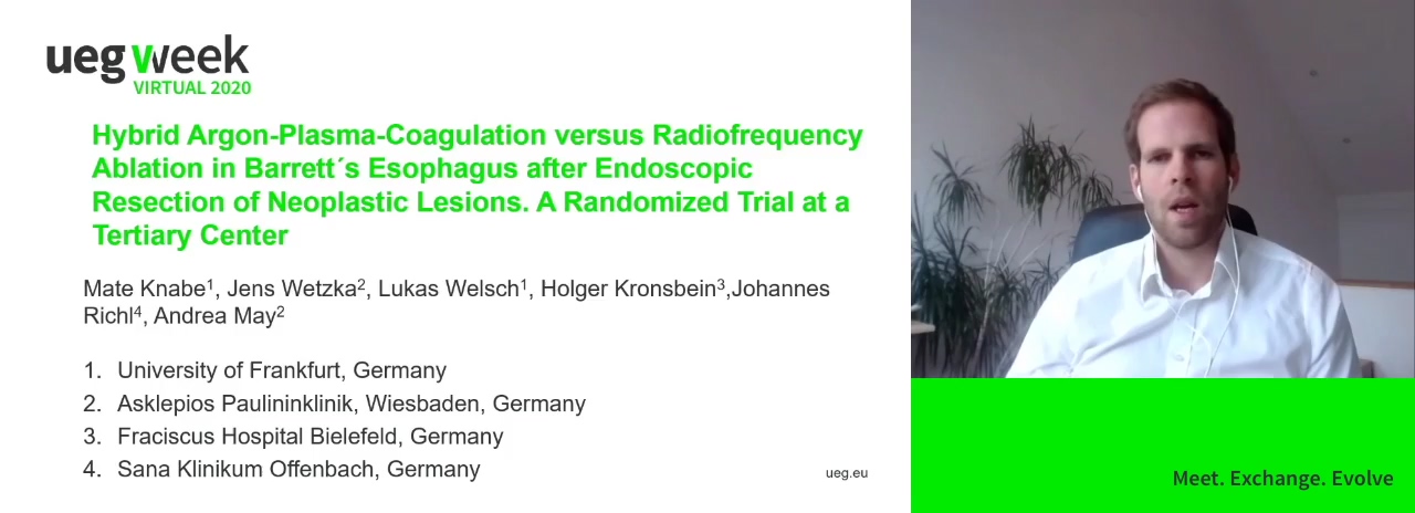 HYBRID ARGON-PLASMA-COAGULATION VERSUS RADIOFREQUENCY ABLATION IN BARRETT´S ESOPHAGUS AFTER ENDOSCOPIC RESECTION OF NEOPLASTIC LESIONS. A RANDOMIZED TRIAL AT A TERTIARY CENTER