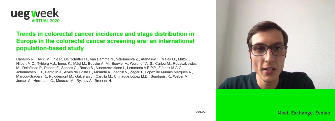 TRENDS IN COLORECTAL CANCER INCIDENCE AND STAGE DISTRIBUTION IN EUROPE IN THE COLORECTAL CANCER SCREENING ERA: AN INTERNATIONAL POPULATION-BASED STUDY