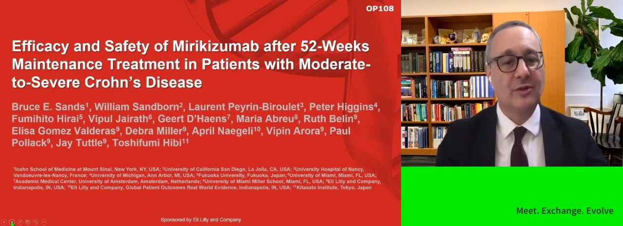 EFFICACY AND SAFETY OF MIRIKIZUMAB AFTER 52-WEEKS MAINTENANCE TREATMENT IN PATIENTS WITH MODERATE-TO-SEVERE CROHN'S DISEASE