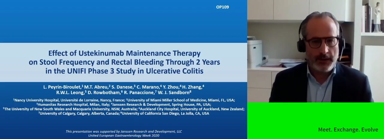 EFFECT OF USTEKINUMAB MAINTENANCE THERAPY ON STOOL FREQUENCY AND RECTAL BLEEDING THROUGH 2 YEARS IN THE UNIFI PHASE 3 STUDY IN ULCERATIVE COLITIS