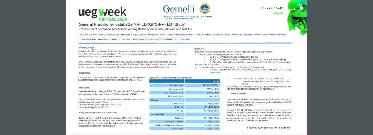 GENERAL PRACTITIONER DATABASE NAFLD (GPS-NAFLD) STUDY: PREVALENCE OF ADVANCED LIVER FIBROSIS AMONG ITALIAN PRIMARY CARE PATIENTS WITH NAFLD