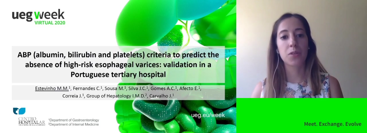 ABP (ALBUMIN, BILIRUBIN AND PLATELETS) CRITERIA TO PREDICT THE ABSENCE OF HIGH-RISK ESOPHAGEAL VARICES: VALIDATION IN A PORTUGUESE TERTIARY HOSPITAL