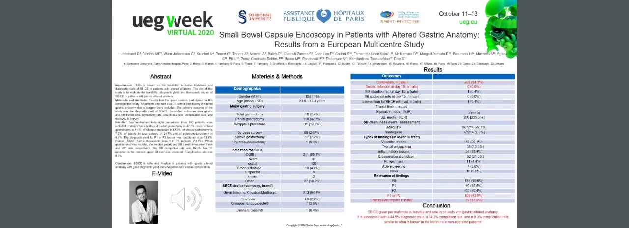 SMALL BOWEL CAPSULE ENDOSCOPY IN PATIENTS WITH ALTERED GASTRIC ANATOMY: RESULTS FROM A EUROPEAN MULTICENTRE STUDY