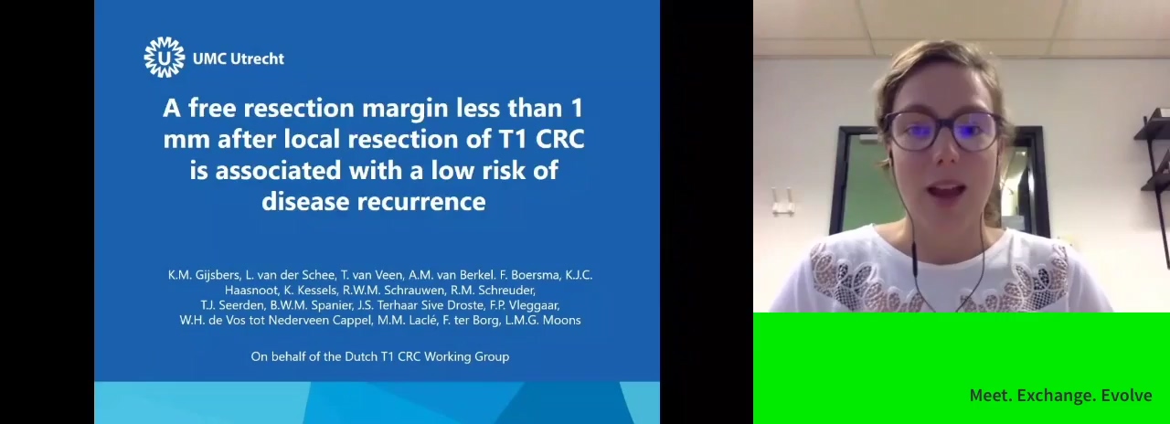 A FREE RESECTION MARGIN LESS THAN 1 MM AFTER LOCAL RESECTION OF T1 CRC IS ASSOCIATED WITH A LOW RISK OF DISEASE RECURRENCE