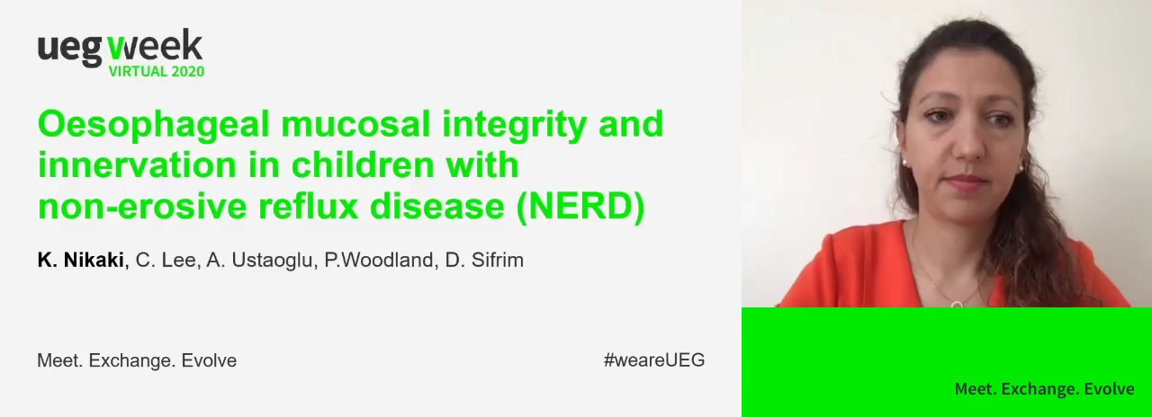 THE PATHOPHYSIOLOGY OF NON-EROSIVE REFLUX DISEASE (NERD) IS DIFFERENT IN CHILDREN COMPARED TO ADULTS IN REGARDS TO OESOPHAGEAL MUCOSA INTEGRITY AND INNERVATION