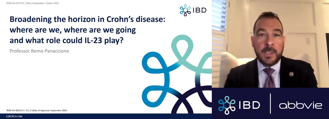 Targeting IL-23: emerging possibilities in the management of Crohn’s disease (AbbVie) - Broadening the horizon of CD: where are we, where are we going and what role could IL-23 play?