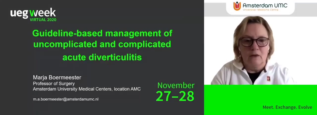 Guideline-based management of uncomplicated and complicated acute diverticulitis