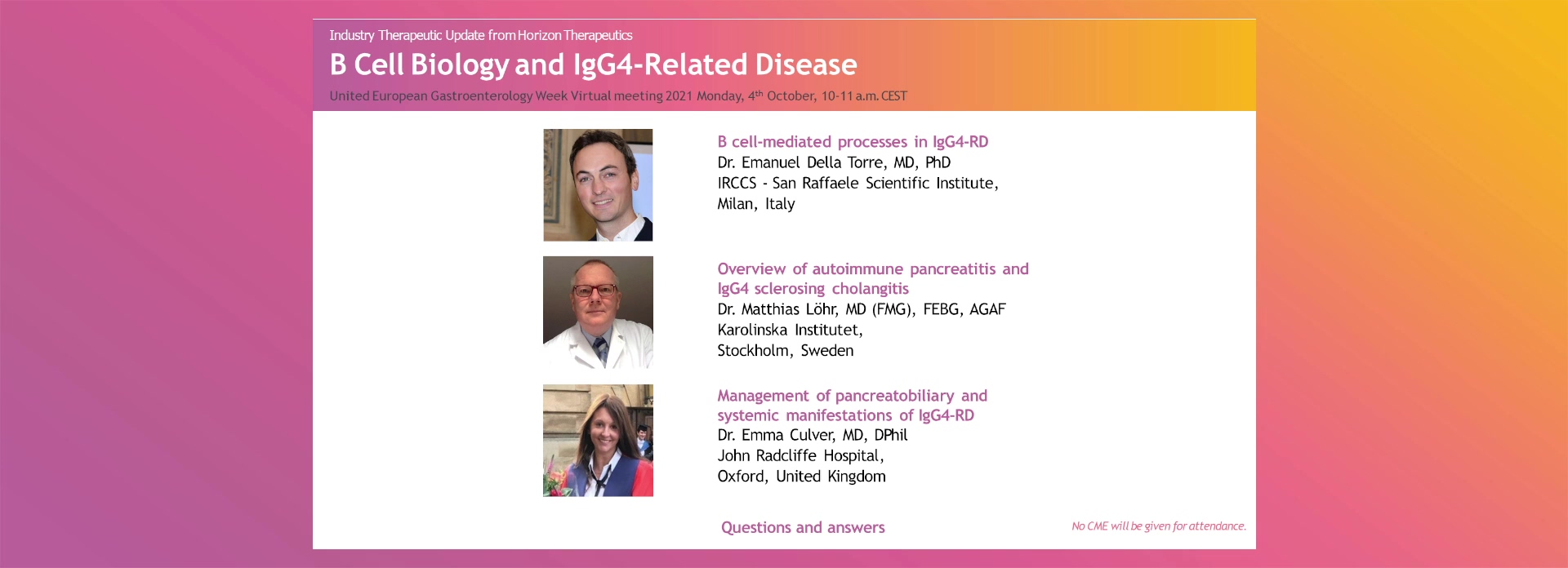 B cell Biology and IgG4-Related Disease (Horizon Therapeutics)