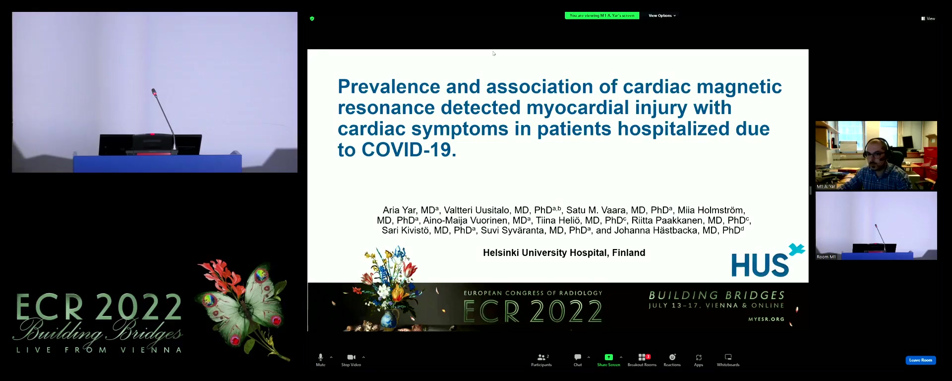 Prevalence and association of cardiac magnetic resonance detected myocardial injury with cardiac symptoms in patients hospitalised due to COVID-19