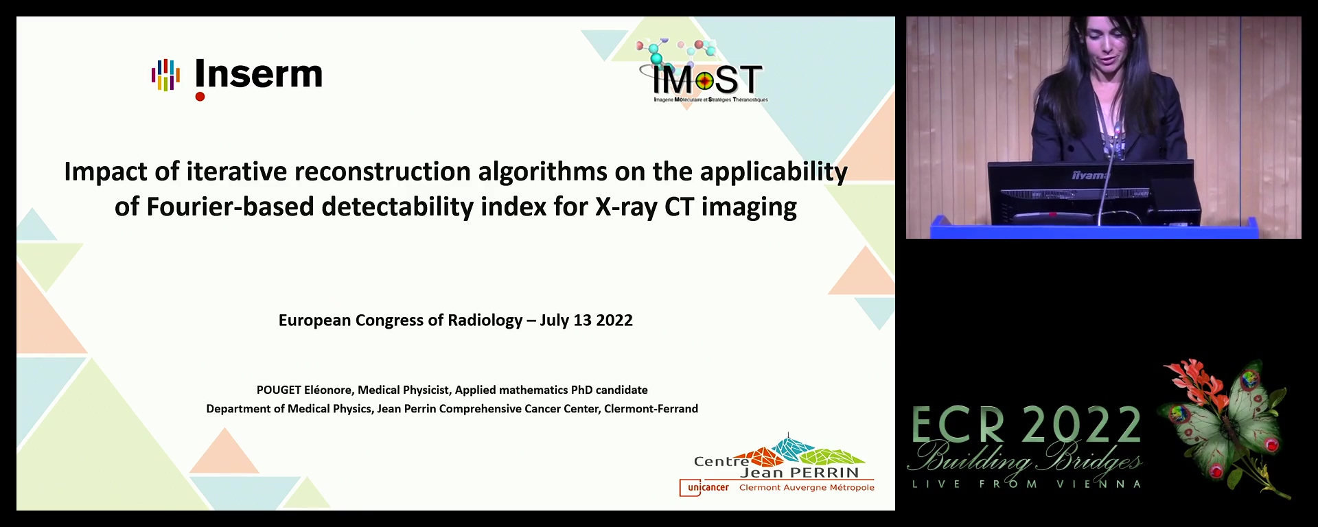 Impact of iterative reconstruction algorithms on the applicability of the Fourier-based detectability index for X-ray CT imaging - Eléonore Pouget, Clermont-Ferrand / FR