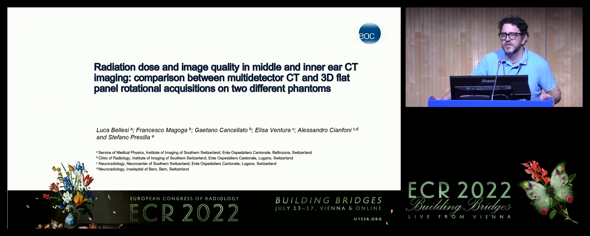 Radiation dose and image quality in middle and inner ear CT imaging: comparison between multidetector CT and 3D flat-panel rotational acquisitions on two different phantoms - Luca Bellesi, Bellinzona / CH