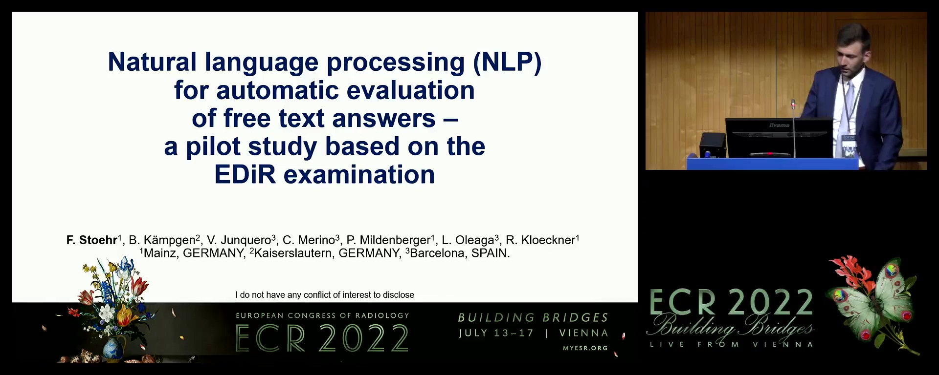 Natural language processing for automatic evaluation of free text answers: a pilot study based on the EDIR examination
