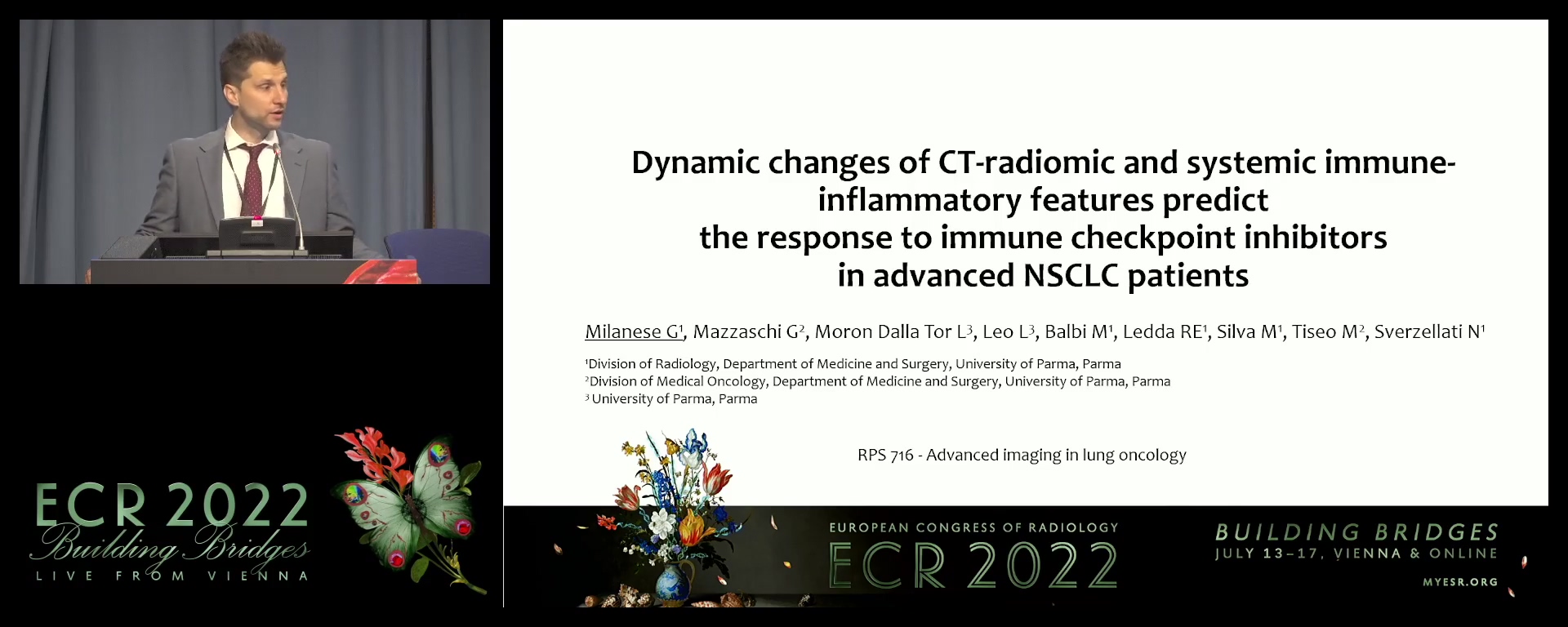 Dynamic changes of CT-radiomic and systemic immune-inflammatory features predict the response to immune checkpoint inhibitors in advanced NSCLC patients - Gianluca Milanese, Parma / IT