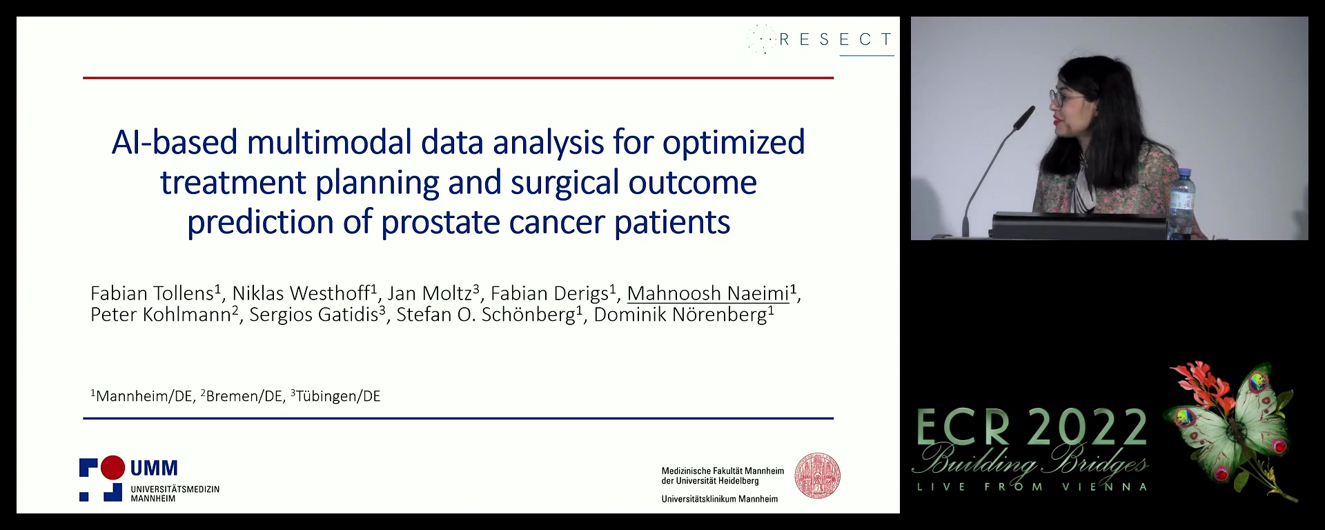 Machine learning-based multimodal data analysis for optimised treatment planning and surgical outcome prediction of prostate cancer patients - Mahnoosh Naeimi, Mannheim / DE