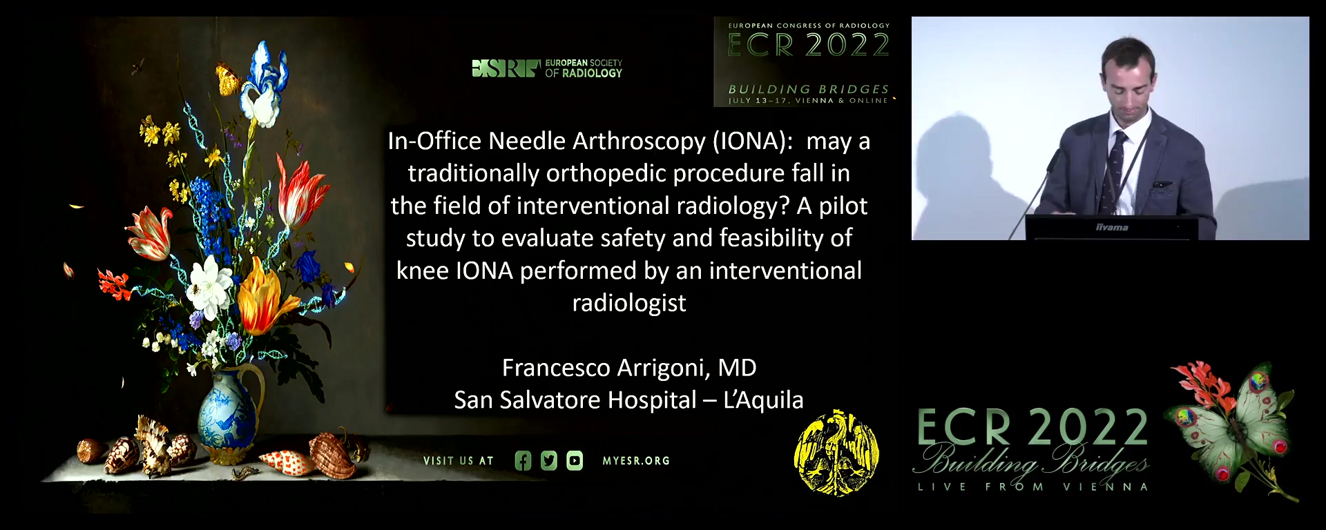 In-office needle arthroscopy (IONA): may a traditionally orthopedic procedure fall in the field of interventional radiology? A pilot study to evaluate knee IONA performed by interventional radiologist - Francesco Arrigoni, L'Aquila / IT