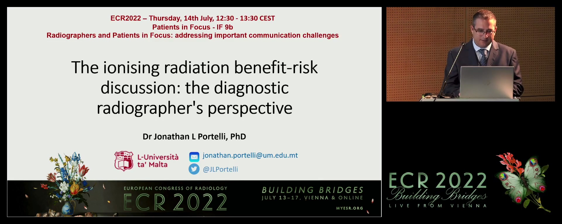 The ionising radiation benefit-risk discussion: the diagnostic radiographer's perspective - Jonathan Portelli, Msida / MT