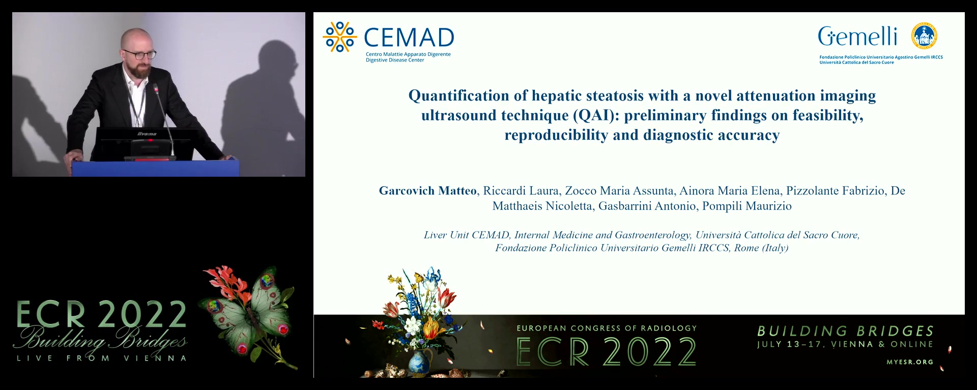 Quantification of hepatic steatosis with a novel attenuation imaging (ATI) ultrasound technique (QAI): preliminary findings on feasibility, reproducibility and diagnostic accuracy - Matteo Garcovich, Rome / IT