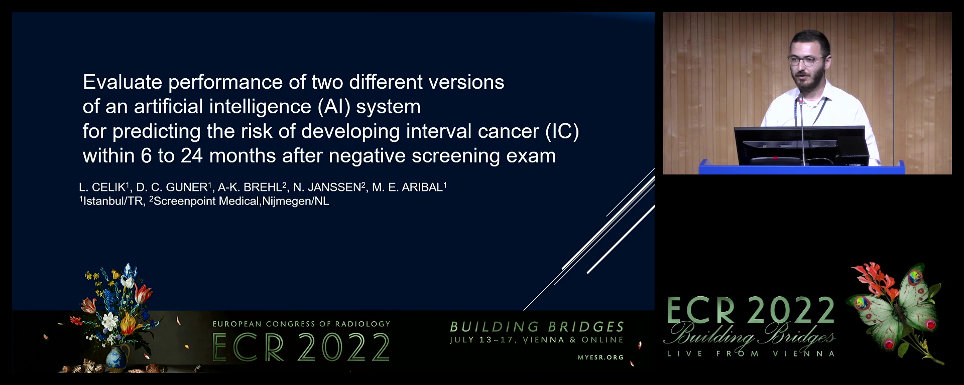 Evaluate performance of two different versions of an artificial intelligence (AI) system for predicting the risk of developing interval cancer (IC) within 6 to 24 months after negative screening exam