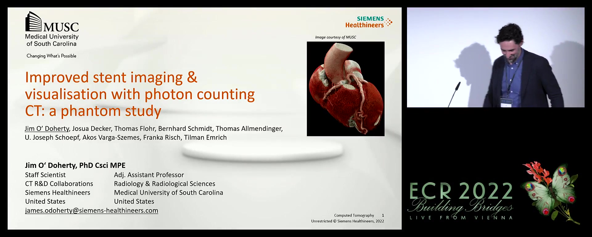Improved stent imaging & visualisation with photon counting CT: a phantom study - Jim O Doherty, Charleston / US