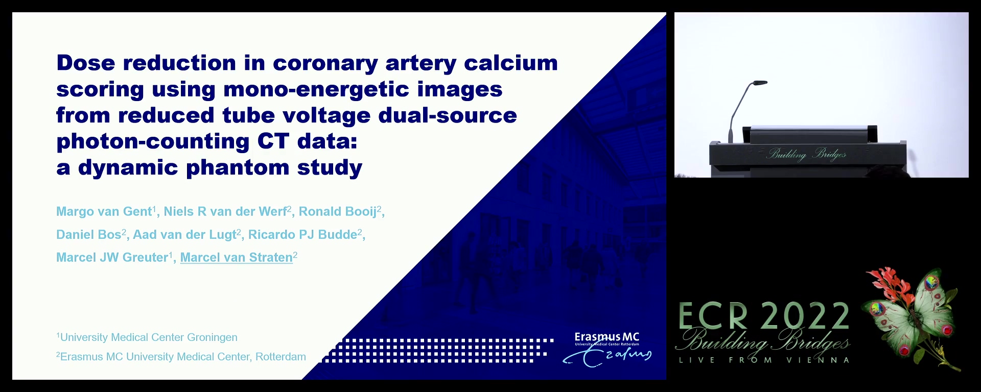 Dose reduction in coronary artery calcium scoring using mono-energetic images from reduced tube voltage dual-source photon-counting CT data: a dynamic phantom study - Marcel van Straten, Rotterdam / NL