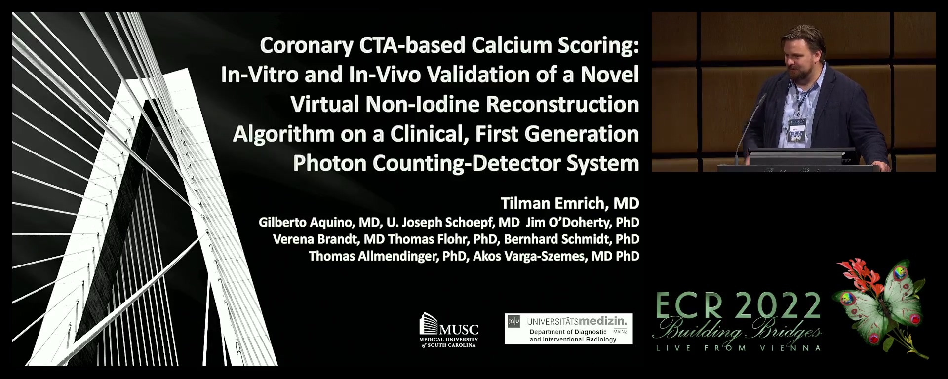 Coronary CTA-based calcium scoring: in-vitro and in-vivo validation of a novel virtual non-iodine reconstruction algorithm on a clinical, first-generation photon counting-detector system - Tilman Emrich, Charleston / US
