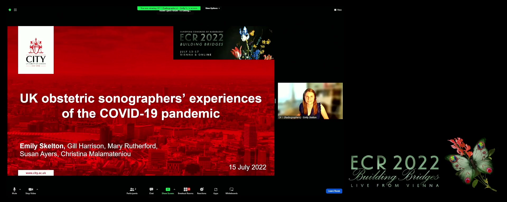 UK obstetric sonographers’ experiences of the Covid-19 pandemic: burnout, role satisfaction and impact on clinical practice - Emily Skelton, London / UK