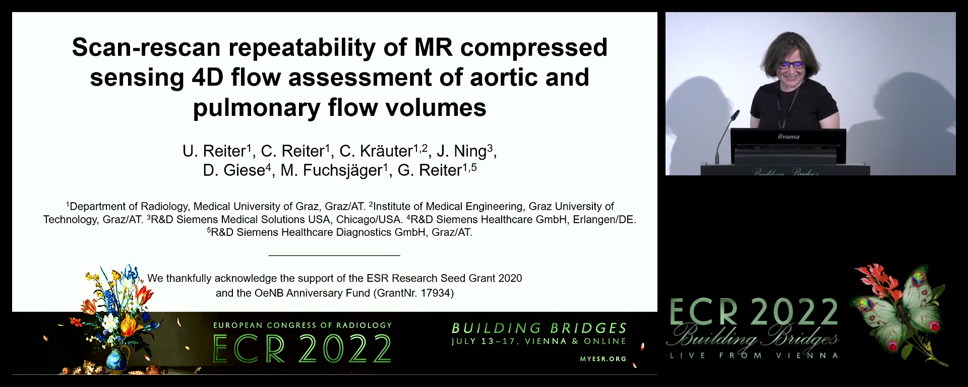 Scan-rescan repeatability of MR compressed sensing 4D flow assessment of aortic and pulmonary flow volumes - Ursula Reiter, Graz / AT