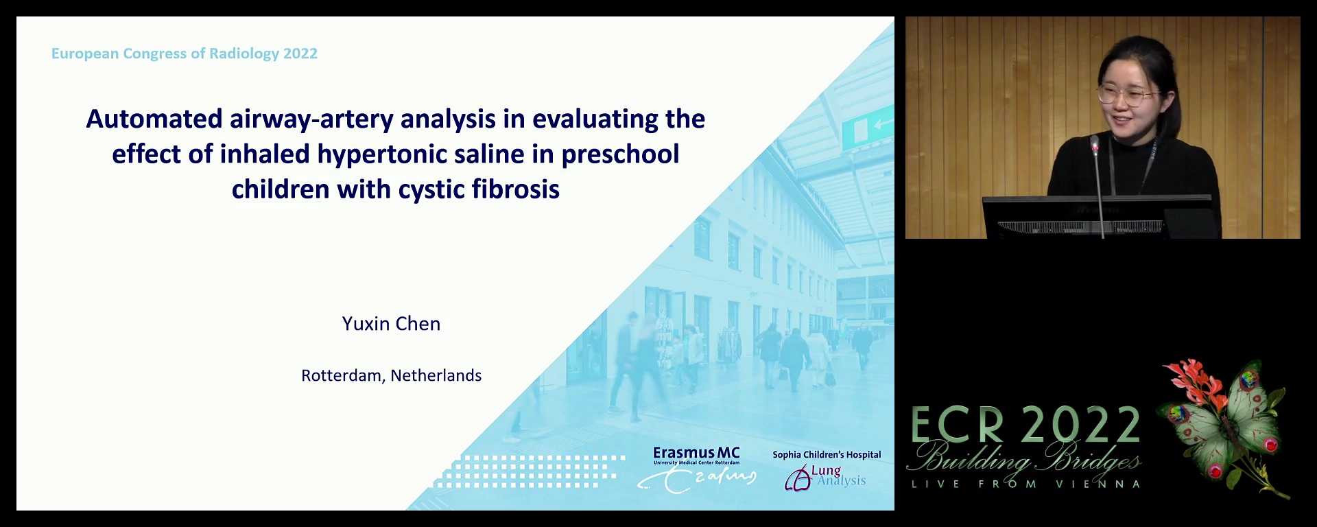 Automated airway-artery analysis in evaluating the effect of inhaled hypertonic saline in preschool children with cystic fibrosis - Yuxin Chen, Rotterdam / NL