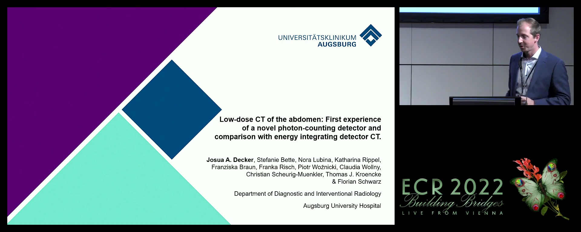 Low-dose CT of the abdomen: initial experience on a novel photon-counting detector CT and comparison with energy-integrating detector CT - Josua Decker, Augsburg / DE