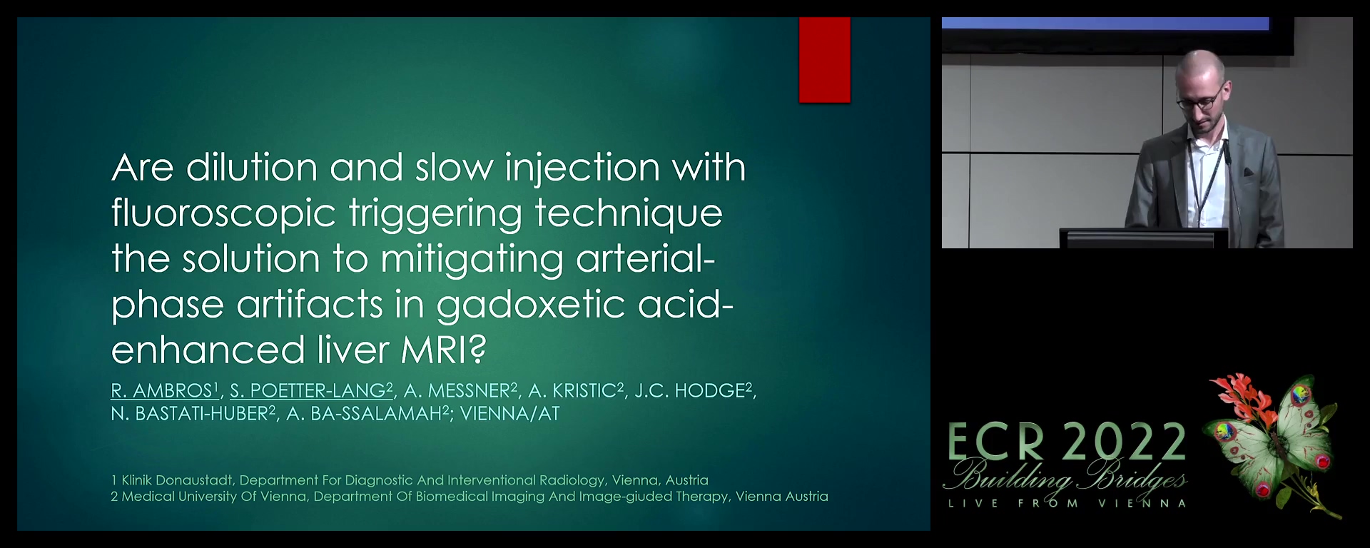 Are dilution and slow injection with fluoroscopic triggering technique the solution to mitigating arterial-phase artifacts in gadoxetic acid enhanced liver MRI? - Raphael Ambros, Wien / AT