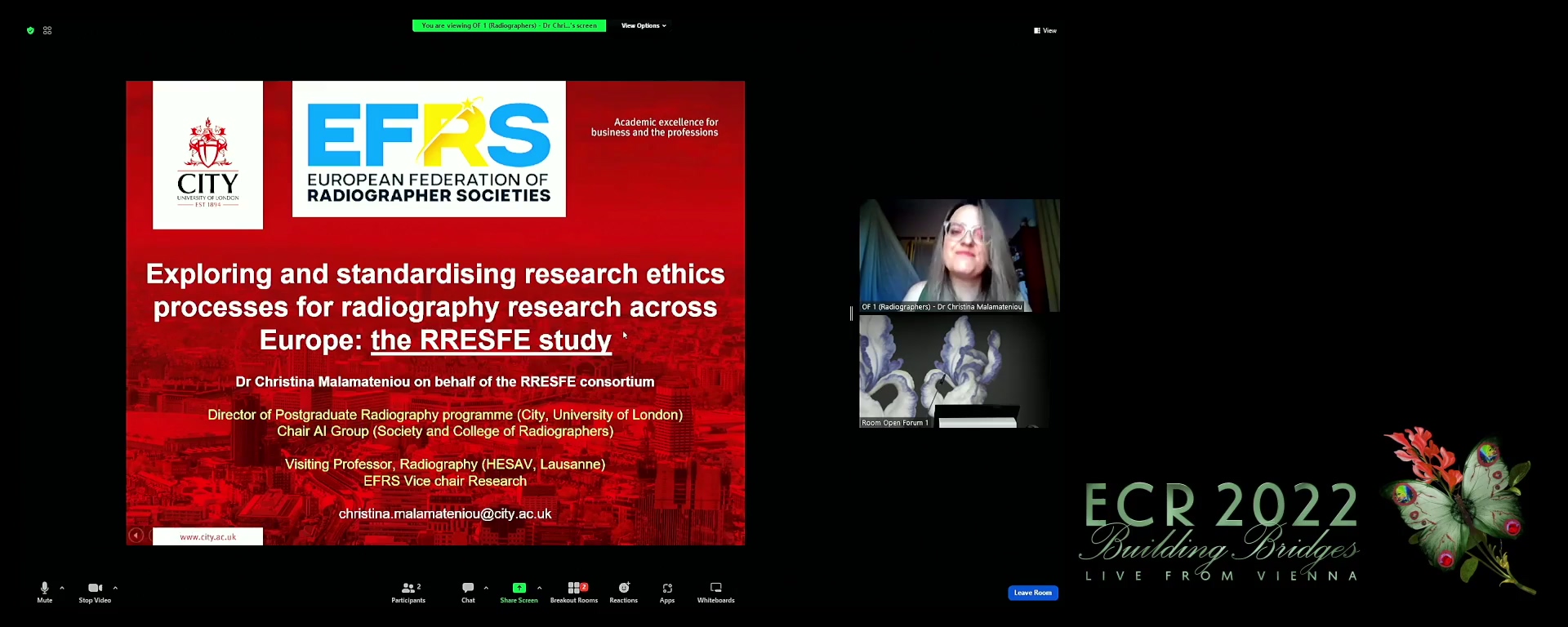 Exploring and standardising research ethics processes for radiography research across Europe - Christina Malamateniou, London / UK