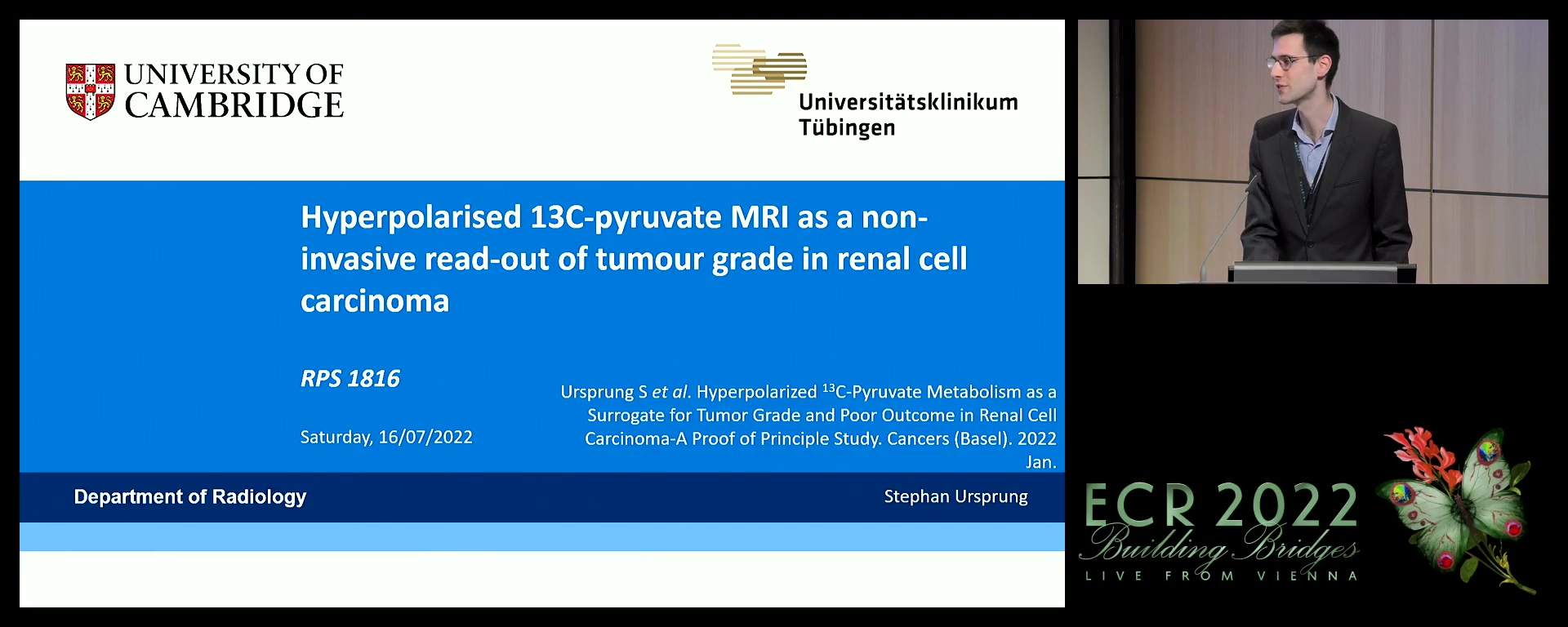 Hyperpolarised 13C-pyruvate MRI as a non-invasive read-out of tumour grade in renal cell carcinoma - Stephan Ursprung, Tübingen / DE