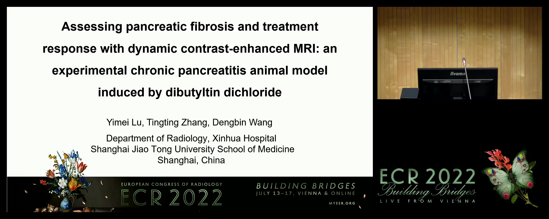 Assessing pancreatic fibrosis and treatment response with dynamic contrast-enhanced MRI: an experimental chronic pancreatitis animal model induced by dibutyltin dichloride - Yimei Lu, shanghai / CN