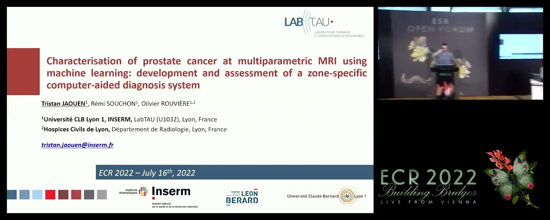 Characterisation of prostate cancer at multiparametric MRI using machine learning: development and assessment of a zone-specific computer-aided diagnosis system - Tristan Jaouen, LYON CEDEX 03 / FR