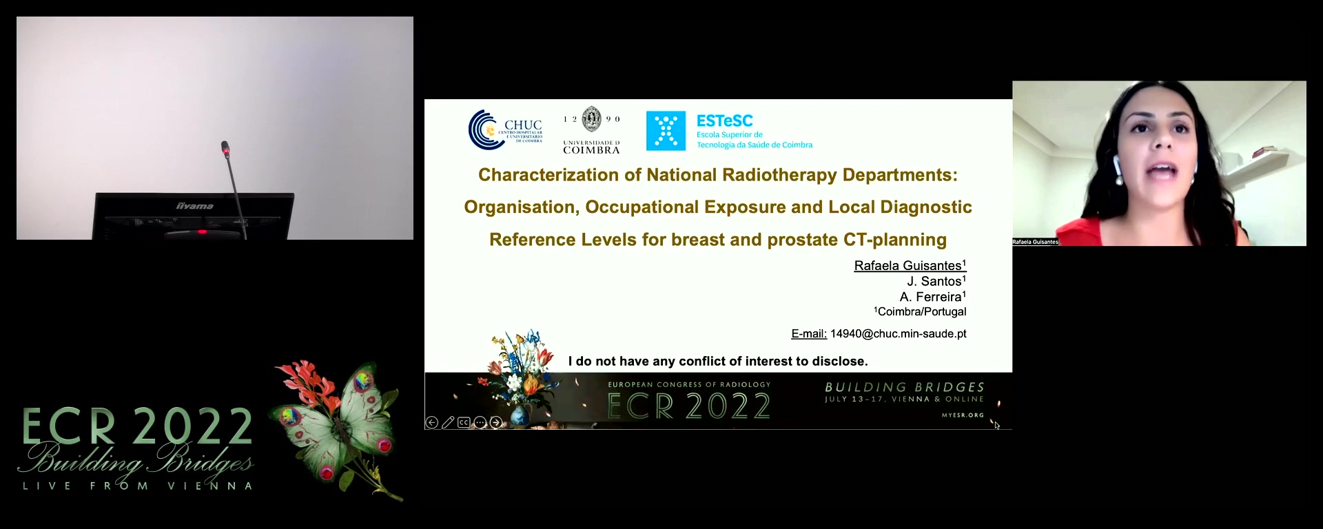 Characterisation of national radiotherapy departments: organisation, occupational exposure values and local diagnostic reference levels for breast and prostate CT-planning - Rafaela Guisantes, Coimbra / PT