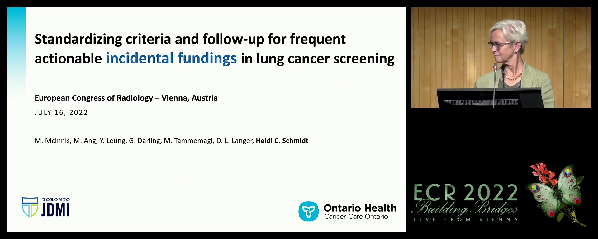Standardising criteria and follow-up for frequent actionable incidental fundings in lung cancer screening - Heidi C. Schmidt, Toronto / CA