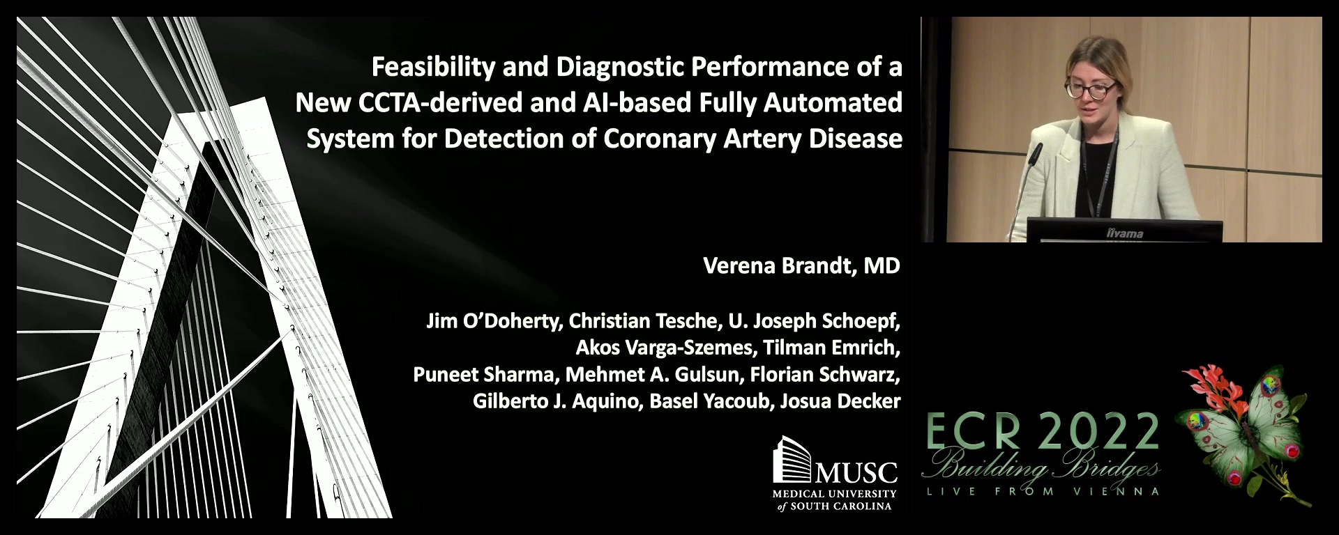 Feasibility and diagnostic performance of a new CCTA-derived and AI-based fully automated system for detection of coronary artery disease - Verena Brandt, Charleston / US