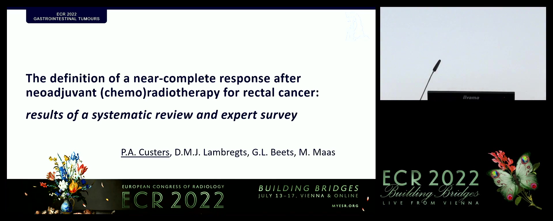 The definition of a near-complete response after neoadjuvant (chemo)radiotherapy for rectal cancer: results of an expert survey - Petra Custers, Amsterdam / NL