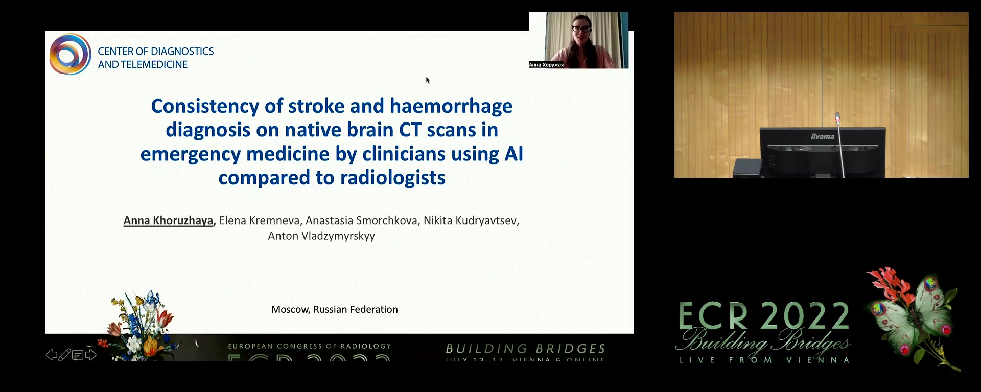 Consistency of stroke and haemorrhage diagnosis on native brain CT scans in emergency medicine by clinicians using AI compared to radiologists - Anna Khoruzhaya, Moscow / RU