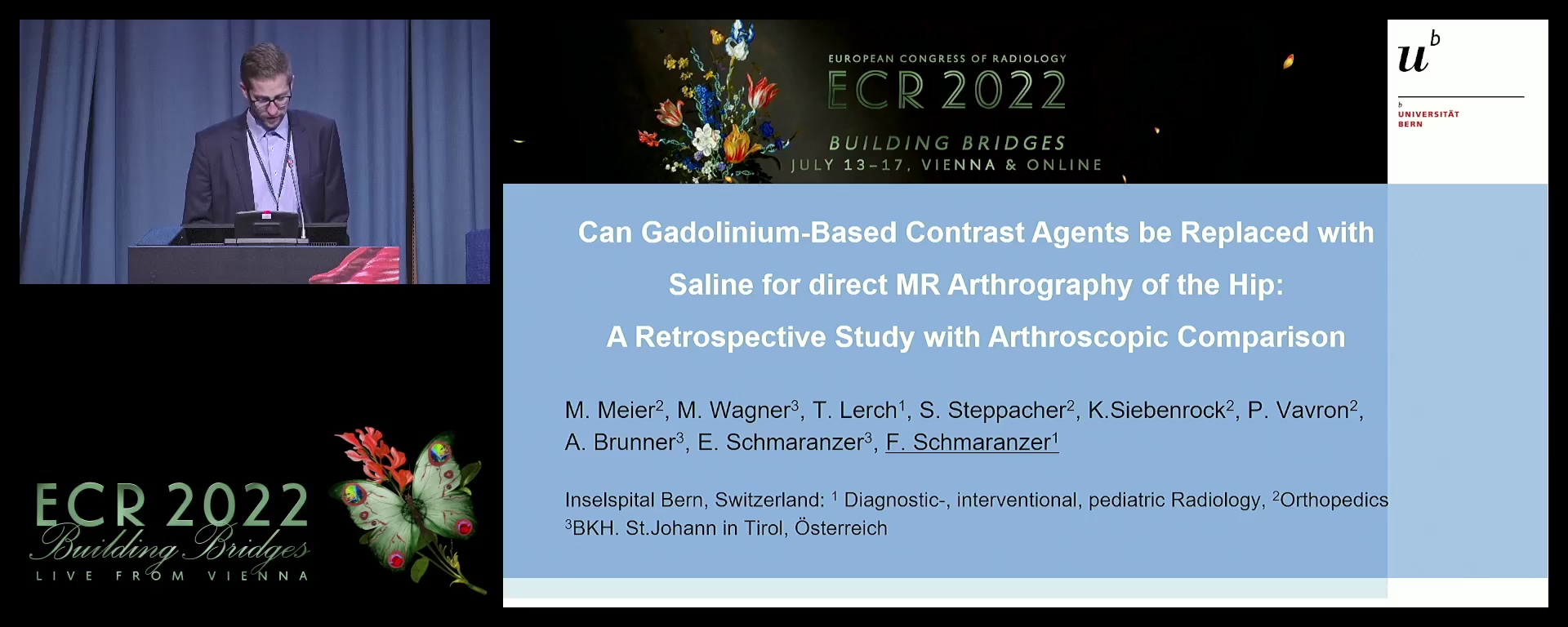 Can gadolinium contrast agents be replaced with saline for direct MR arthrography of the hip? A retrospective study with arthroscopic comparison - Florian Schmaranzer, Bern / CH