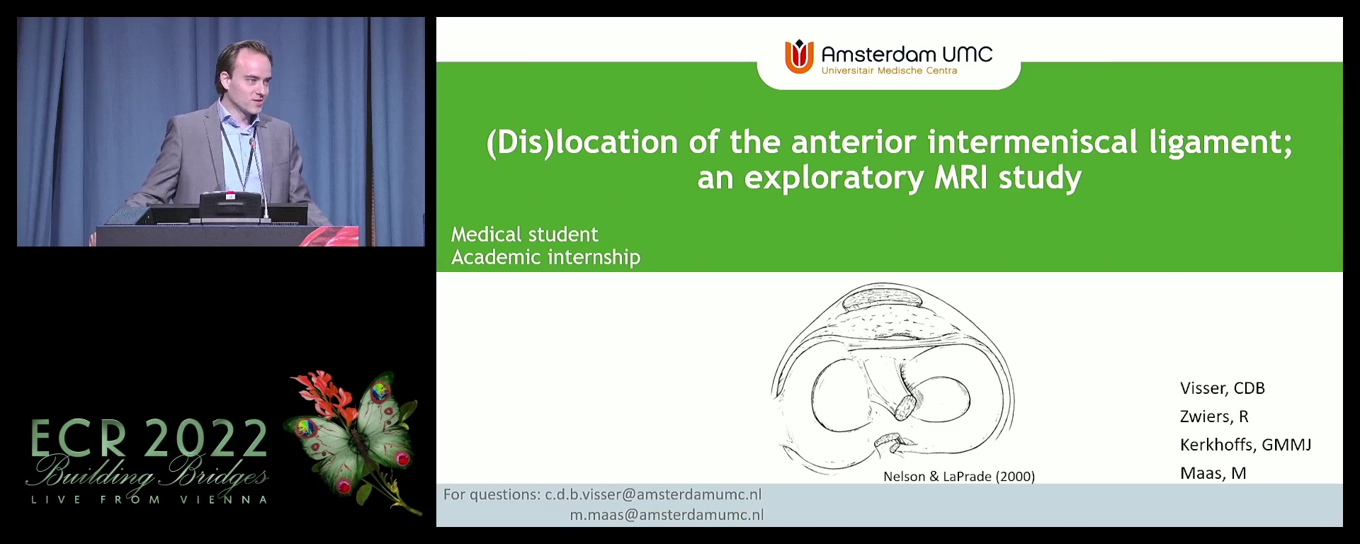 (Dis)location of the anterior intermeniscal ligament: an exploratory MRI study - Casper Visser, Amstelveen / NL
