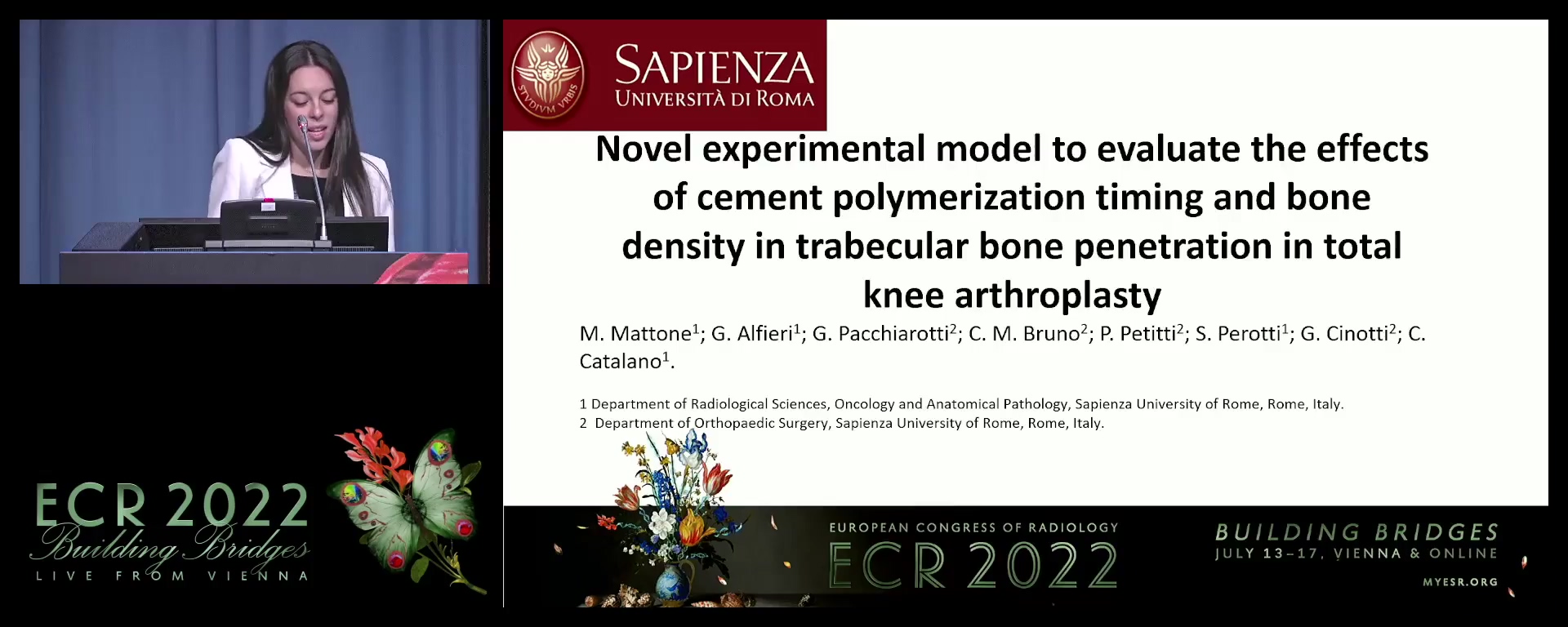 Novel experimental model to evaluate the effects of cement polymerization timing and bone density in trabecular bone penetration in total knee arthroplasty - Monica Mattone, Rome / IT