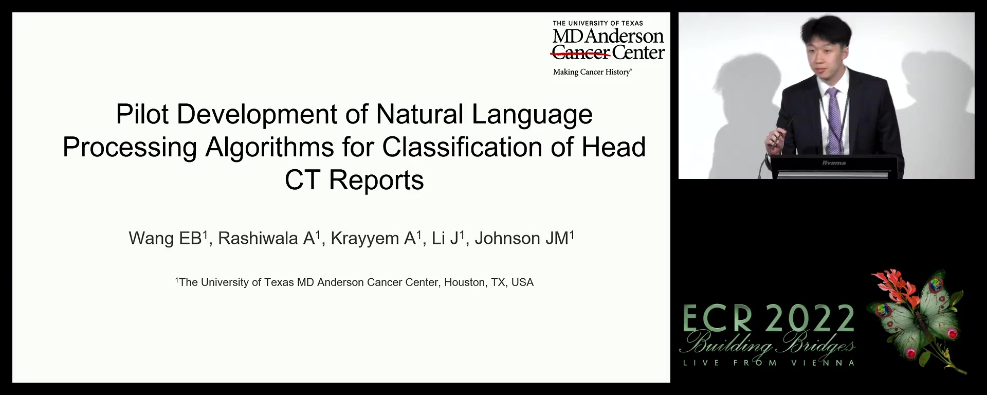 Pilot development of a natural language processing algorithm for classification of head CT reports - Ethan Wang, Houston / US
