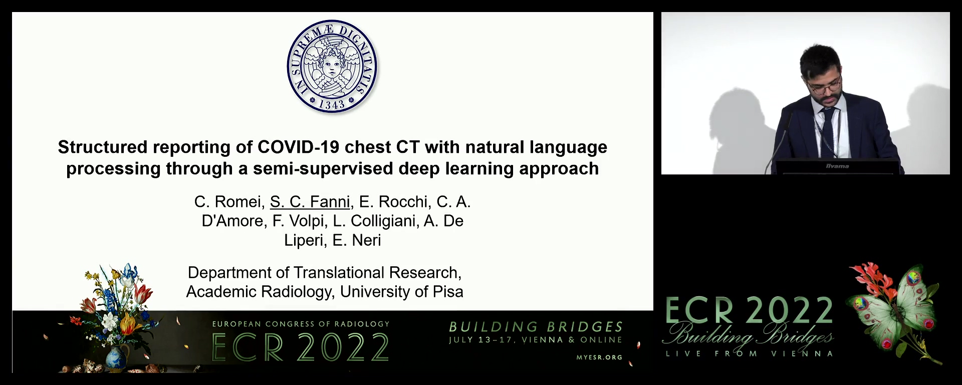 Structured reporting of COVID-19 chest CT with natural language processing through a semi-supervised deep learning approach - Salvatore Fanni, Pisa / IT