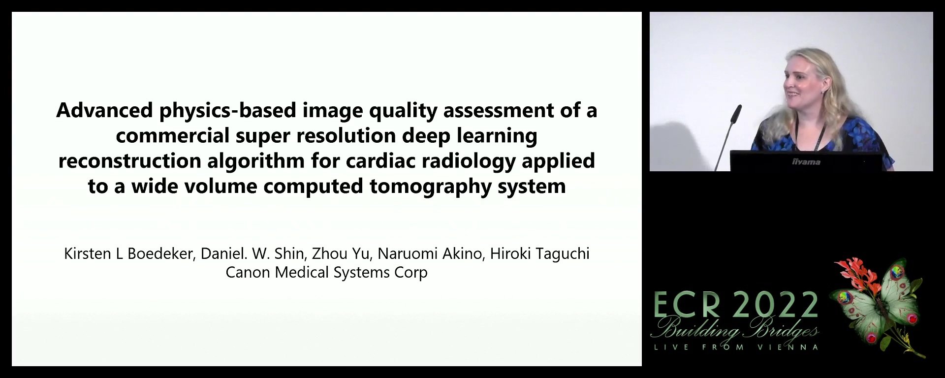 Advanced physics-based image quality assessment of a commercial super resolution deep learning reconstruction algorithm for cardiac radiology applied to a wide volume computed tomography system - Kirsten Boedeker, Los Angeles / US