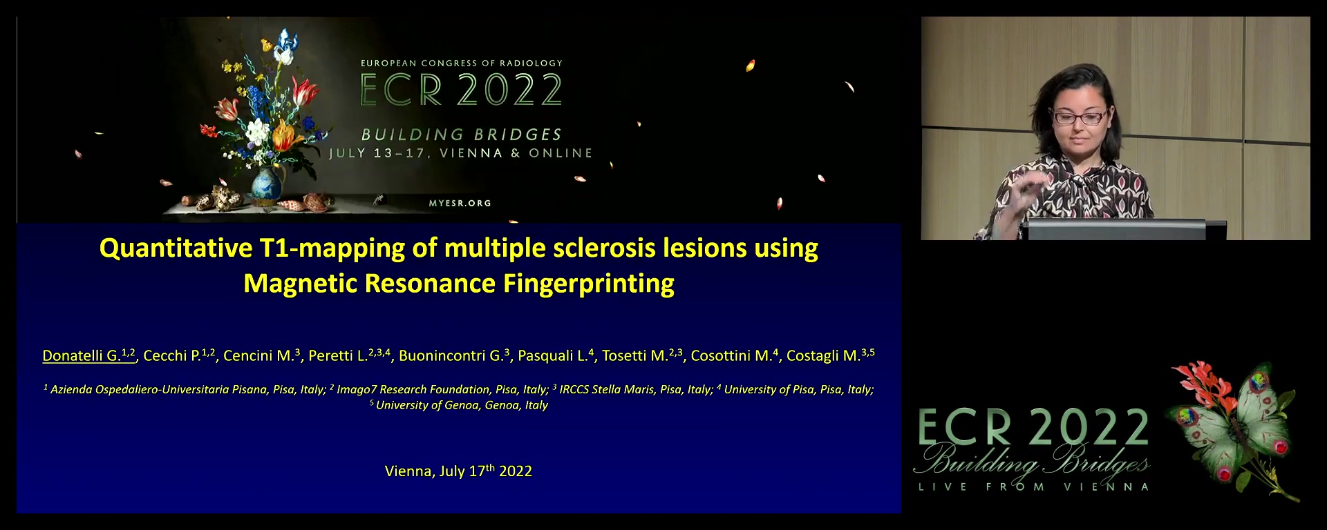 Quantitative T1-mapping of multiple sclerosis lesions using magnetic resonance fingerprinting