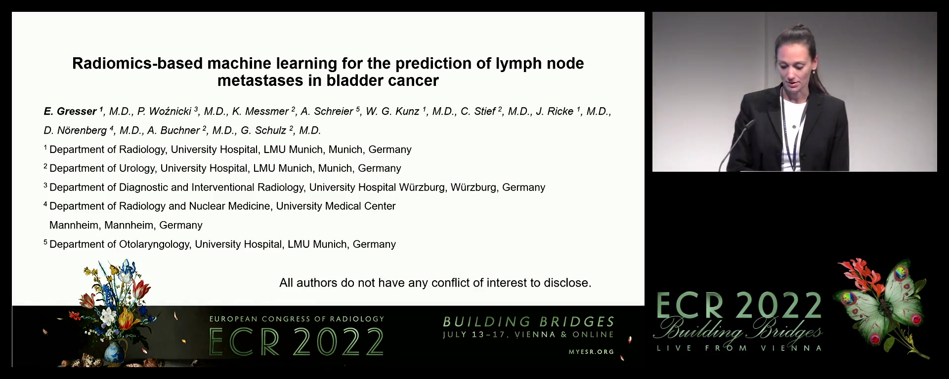 Radiomics-based machine learning for the prediction of lymph node metastases in bladder cancer - Eva Gresser, Munich / DE