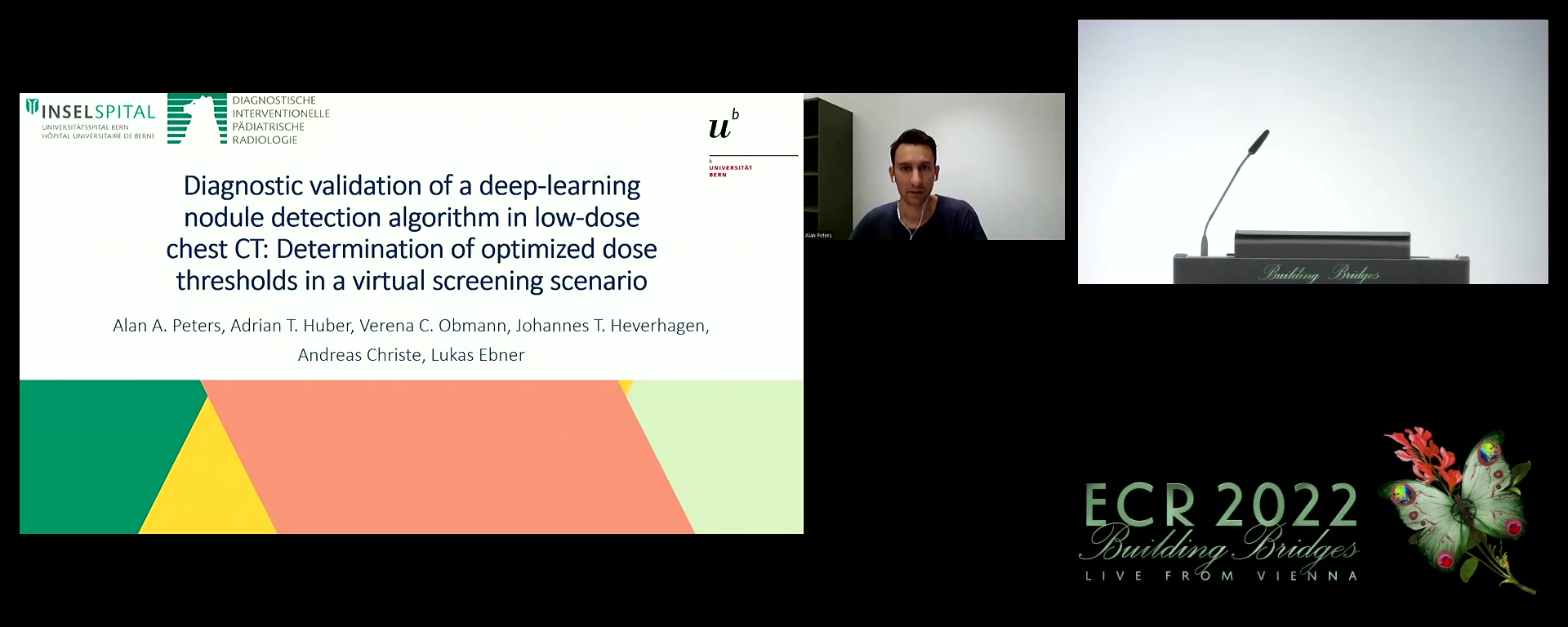 Diagnostic validation of a deep-learning nodule detection algorithm in low-dose chest CT: determination of optimised dose thresholds in a virtual screening scenario - Alan Peters, Bern / CH