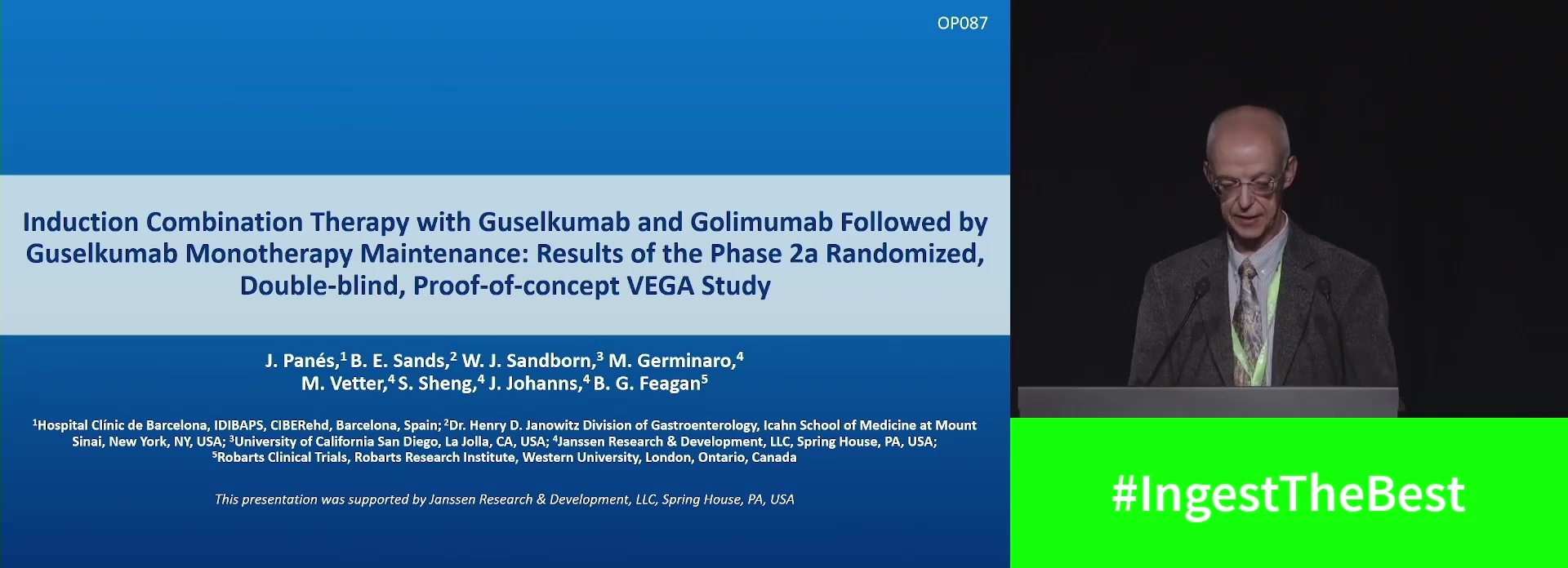 INDUCTION COMBINATION THERAPY WITH GUSELKUMAB AND GOLIMUMAB FOLLOWED BY GUSELKUMAB MONOTHERAPY MAINTENANCE: RESULTS OF THE PHASE 2A, RANDOMIZED, DOUBLE-BLIND, PROOF-OF-CONCEPT VEGA STUDY